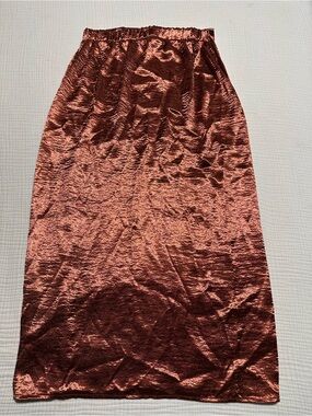PUBLIK Rust Lace Detail Maxi Skirt